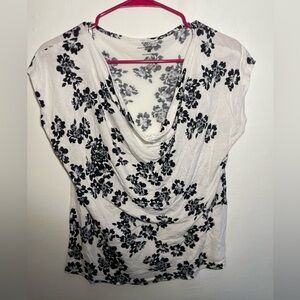 Ny & Company Black Floral Blouse